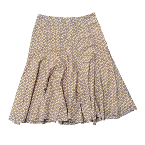 GAP Dresses & Skirts - Gap Flared Midi Skirt Womens 4 Orange Purple Geometric Floral Cotton Excellent